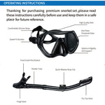 Diving Mask Snorkel Set For Adults Tempered Glass Scuba Professional Panoramic Snorkeling Gear Swimming Training Snorkel Kit