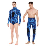 HOT 3mm Camouflage Wetsuit Long Sleeve Fission Neoprene Submersible For Men Keep Warm Top and Pants Two-piece Hooded Diving Suit