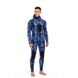 HOT 3mm Camouflage Wetsuit Long Sleeve Fission Neoprene Submersible For Men Keep Warm Top and Pants Two-piece Hooded Diving Suit