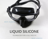 We-Fans Extreme Low Volume Free Diving Mask Scuba Snorkeling Spearfishing Black Silicon Mask Swimming Goggles For Scuba Dive