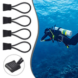 4pc Scuba Diving Diver Hose Clip Retainer Holder Elastic Rope Fixing Bungee Rope Shock Cord Tie Down Strap Replacement Accessory