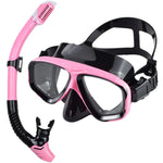 Dry Snorkel Set Diving Mask Professional Scuba Swimming Goggles Anti-Leak Anti-Fog Wide View Tempered Glass Lenses Adults Youth