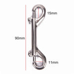 DIZETION 65mm 90mm 100mm 115mm Double Ended Scuba Diving Hook Stainless Steel Eye Bolt Snap Hook Quick Draw Link Carabiner