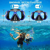 Junhaiins Snorkeling Set Anti-Fog Silicone Tempered Glass Diving Mask, Adult Goggles Leak-Proof Snorkeling Mask for Man