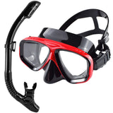 Dry Snorkel Set Diving Mask Professional Scuba Swimming Goggles Anti-Leak Anti-Fog Wide View Tempered Glass Lenses Adults Youth