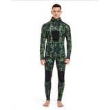 HOT 3mm Camouflage Wetsuit Long Sleeve Fission Neoprene Submersible For Men Keep Warm Top and Pants Two-piece Hooded Diving Suit