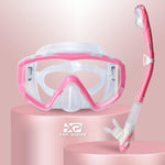 Dry Snorkel Set, Pano 3 Window Snorkel Mask, Anti-Fog Scuba Diving Goggle and Snorkel, Adult Snorkeling Swim Mask with  PC  Lens