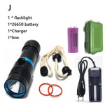 Waterproof IPX8 Diving Flashlight L2 LED Scuba Diver Diving Light 100M 26650 Waterproof Lantern Camping Fishing LED Torch