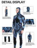 DEMMET Hooded Camouflage 3MM Two-piece Neoprene Wetsuit For Scuba Diving Swimming Underwater Hunting Wetsuit Keeps Warm And Cold