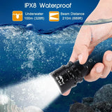 Scuba Diving Flashlight 2000 Lumens IPX8 Waterproof Underwater Aluminium Alloy Dive Torch With Charger Battery Mini Diving Light