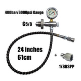 HPA Scuba Diving Chargeing Adapter HP Filling Station With Hose 6000psi/400bar Gauge DIN Connector Big Tank To Small Bottles