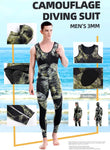 HOT 3mm Camouflage Wetsuit Long Sleeve Fission Neoprene Submersible For Men Keep Warm Top and Pants Two-piece Hooded Diving Suit