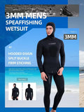 HOT 3mm Camouflage Wetsuit Long Sleeve Fission Neoprene Submersible For Men Keep Warm Top and Pants Two-piece Hooded Diving Suit