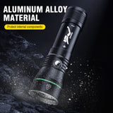 BORUiT 2000LM LED Scuba Diving Flashlight Super Bright P50 IPX8 Waterproof Torch Underwater 100M Spearfishing Lantern