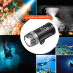 MK-02 Diving Flashlight 6000 Lumens Waterproof 100m Depth Photography Scuba Dive Torch Light Professional Underwater Fill Light