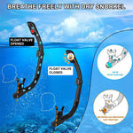 Dry Snorkel Set Diving Mask Professional Scuba Swimming Goggles Anti-Leak Anti-Fog Wide View Tempered Glass Lenses Adults Youth