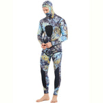 DEMMET Hooded Camouflage 3MM Two-piece Neoprene Wetsuit For Scuba Diving Swimming Underwater Hunting Wetsuit Keeps Warm And Cold