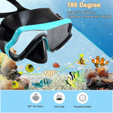 Diving Mask Snorkel Set For Adults Tempered Glass Scuba Professional Panoramic Snorkeling Gear Swimming Training Snorkel Kit