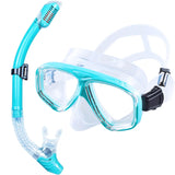 Dry Snorkel Set Diving Mask Professional Scuba Swimming Goggles Anti-Leak Anti-Fog Wide View Tempered Glass Lenses Adults Youth